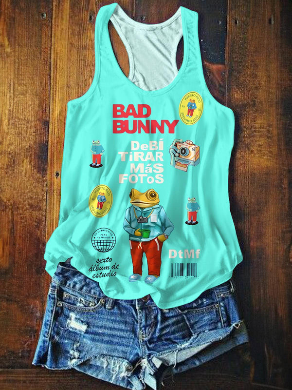 Bad Bunny Creative Cartoon Printed Casual Tank Top