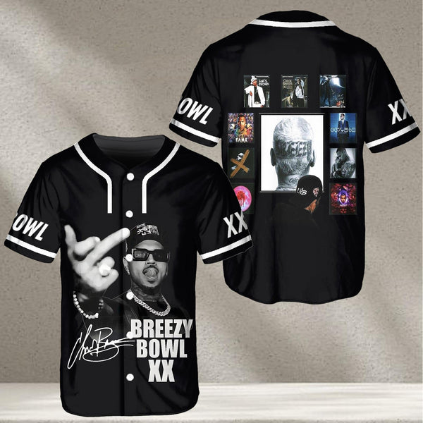 Chris Brown Breezy Bowl XX Tour Baseball Jersey
