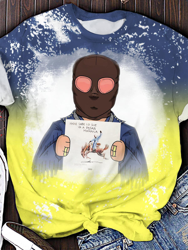 Bad Bunny Creative Cartoon Print Crew Neck T-shirt