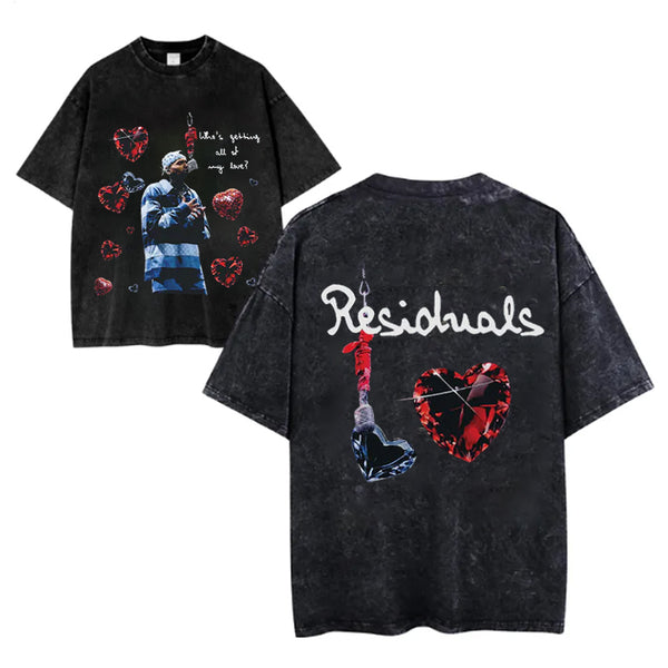 Camiseta de cuello redondo con estampado de doble cara "Love Diamond" de Chris Brown 