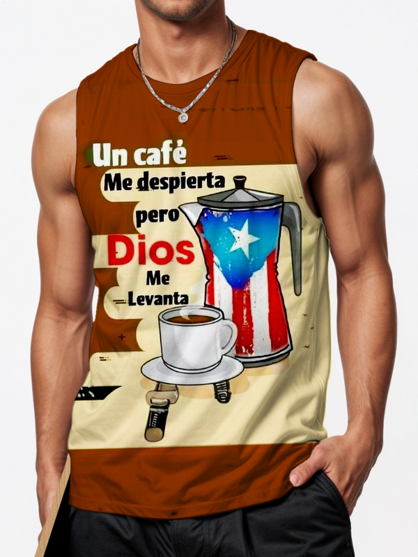 Puerto Rican Coffee Style Sports Crew Neck Vest