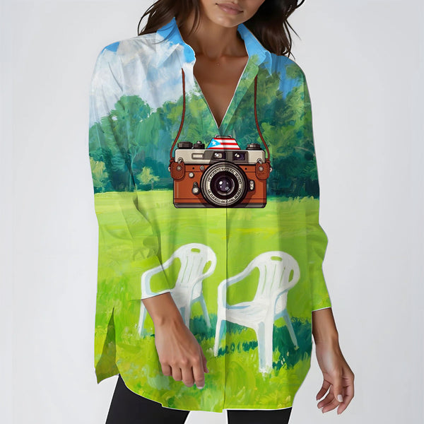 Puerto Rico Women's Printed Casual Shirt