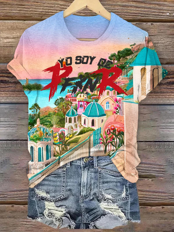 BadBunny Puerto Rico Crew Neck T-shirt