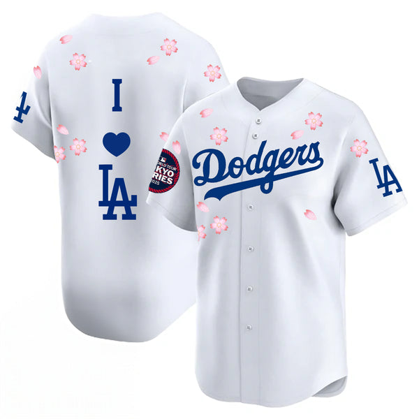 Dodgers Cherry Blossom Print Baseball Jersey