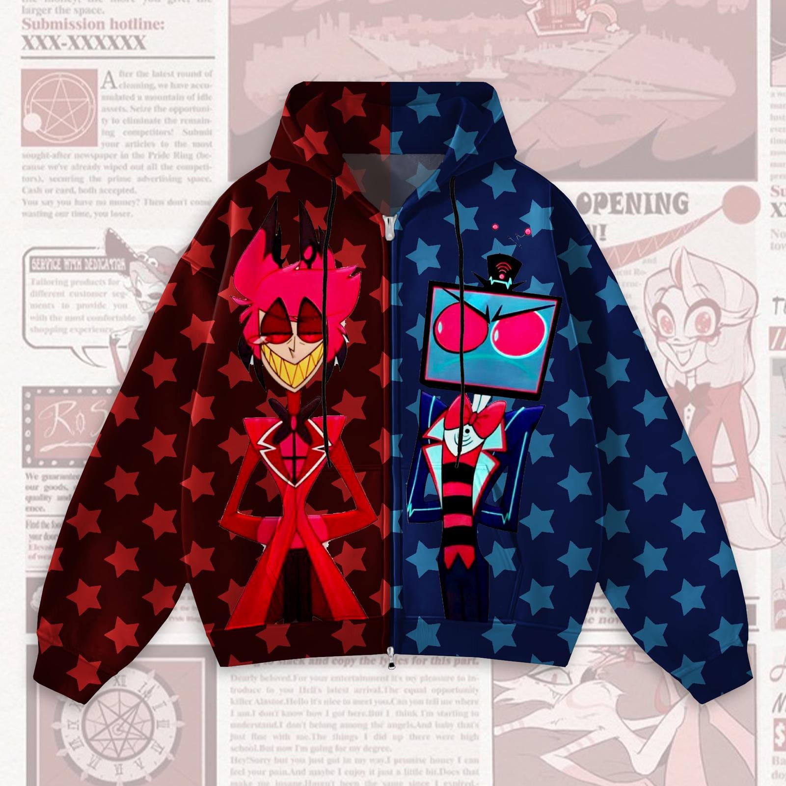 Hazbin Hotel Zippered Sweatshirt Jacket