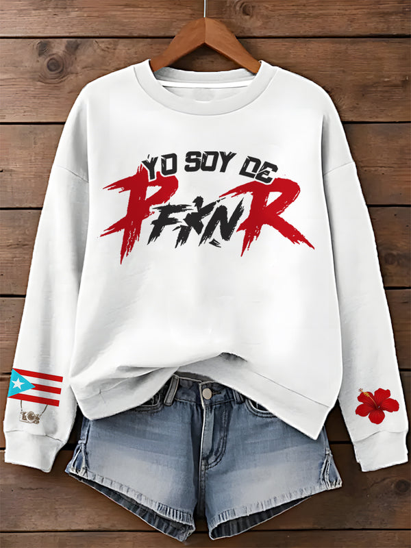 PFKNR Simplicity Printed Long Sleeve Casual Top