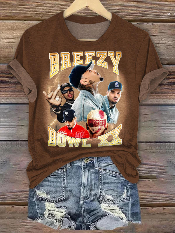 Chris Brown Breezy Bowl XX Tour Crew Neck T-shirt