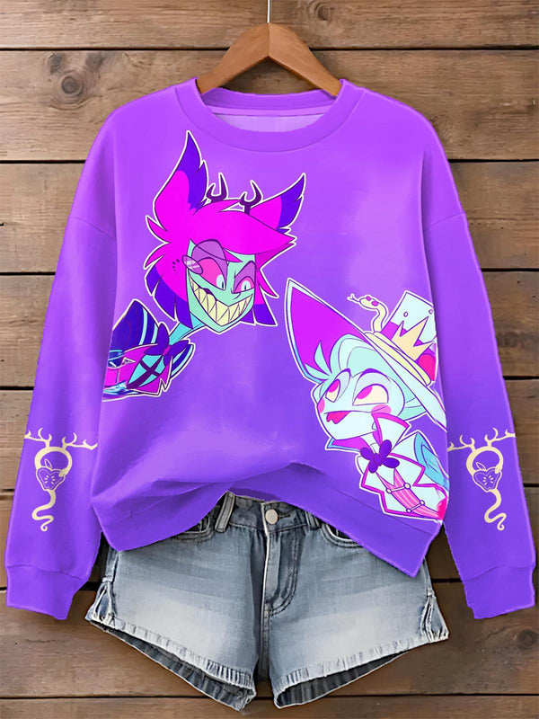 Hazbin Hotel Printed Long Sleeve Casual Top