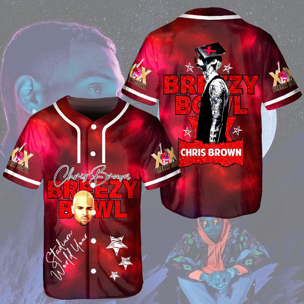 Chris Brown Breezy Bowl XX Tour Baseball Jersey