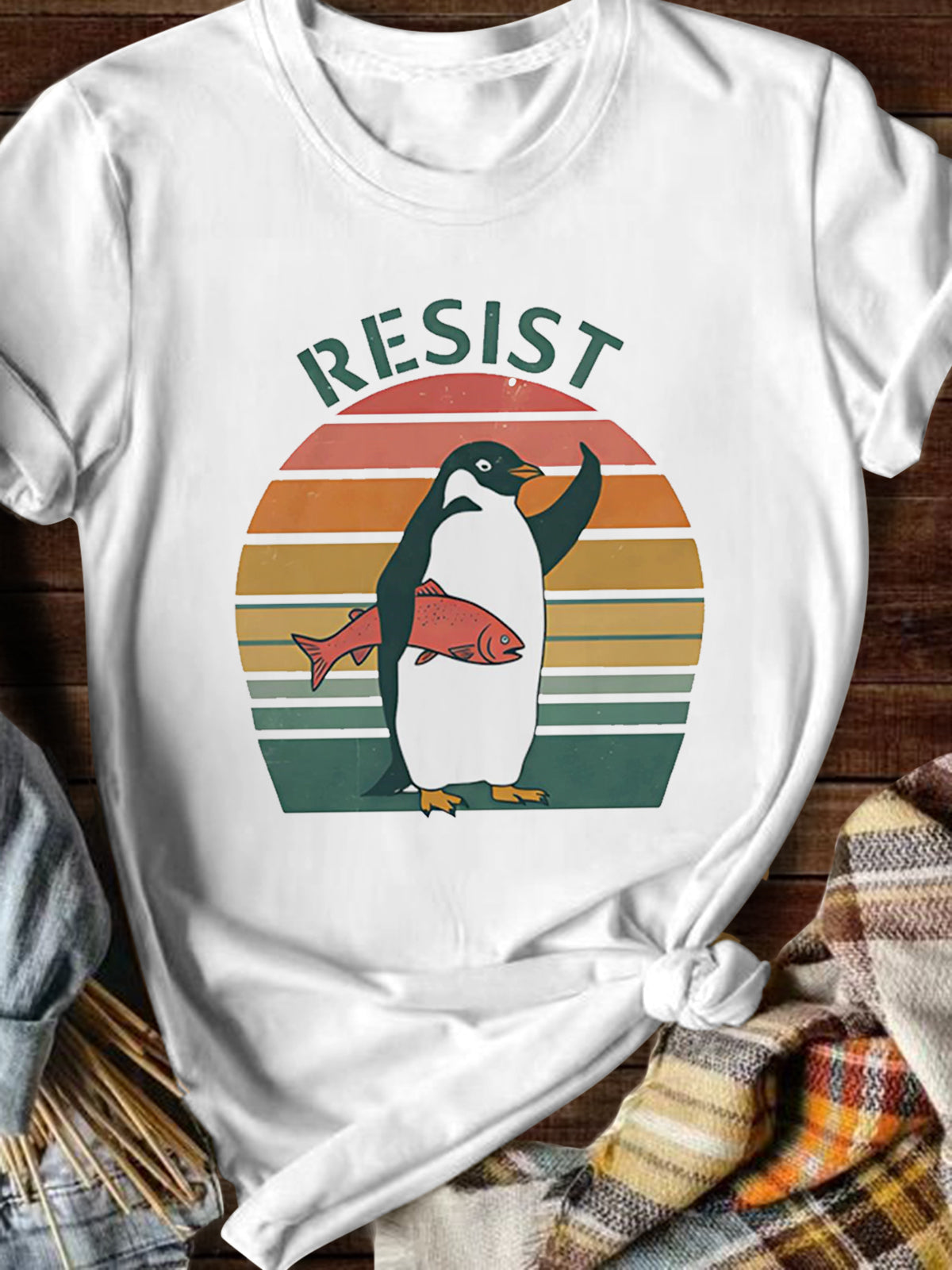 Penguins Subtle Resist Crew Neck T-shirt