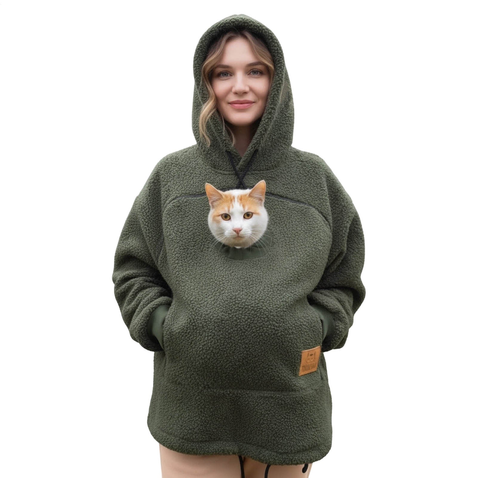 Pet Care Hoodie Long Sleeve Warm Fall Winter Pullover Sweatshirt with Dog Pouch for Outdoor Dog Walking generous