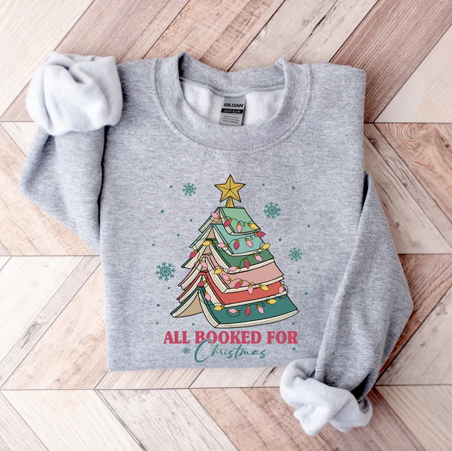 All Booked For Christmas Retro sweatshirt