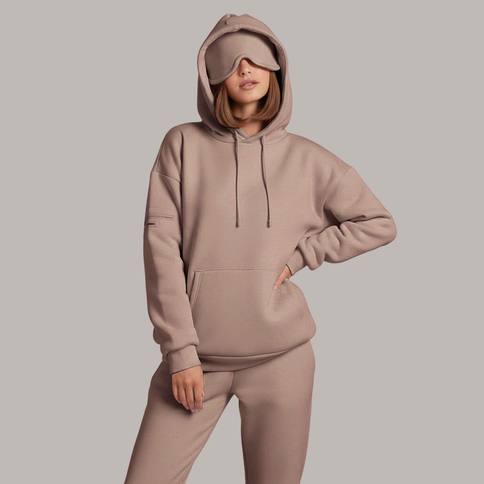 Airplane Mode Travel Hoodie Men Women Comfort Hoodies with Eyeshade Pullover Tops Clothes with Hidden Pockets charming