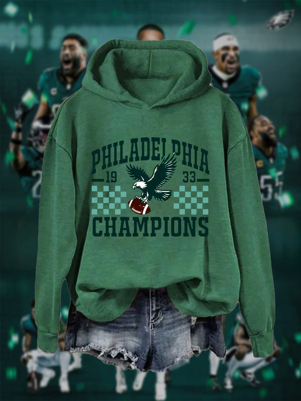 Eagles Champions Long Sleeve Printed Hoodie