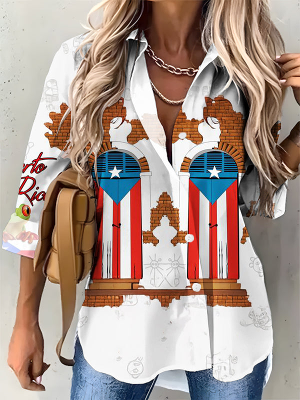 Puerto Rico Classic Women's Printed Casual Shirt