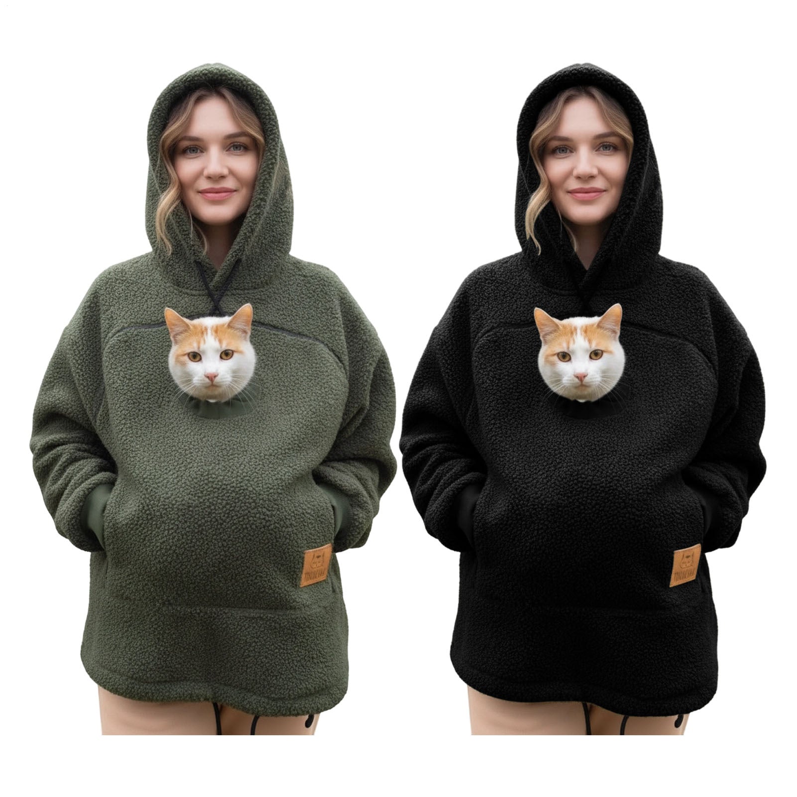 Pet Care Hoodie Long Sleeve Warm Fall Winter Pullover Sweatshirt with Dog Pouch for Outdoor Dog Walking generous