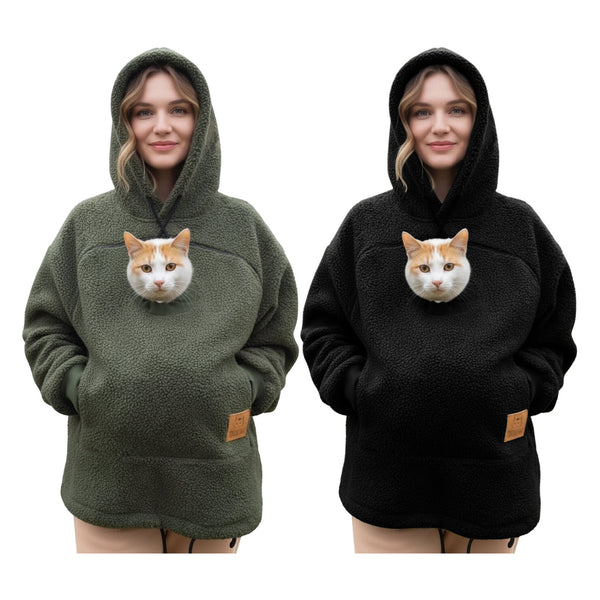 Pet Care Hoodie Long Sleeve Warm Fall Winter Pullover Sweatshirt with Dog Pouch for Outdoor Dog Walking generous