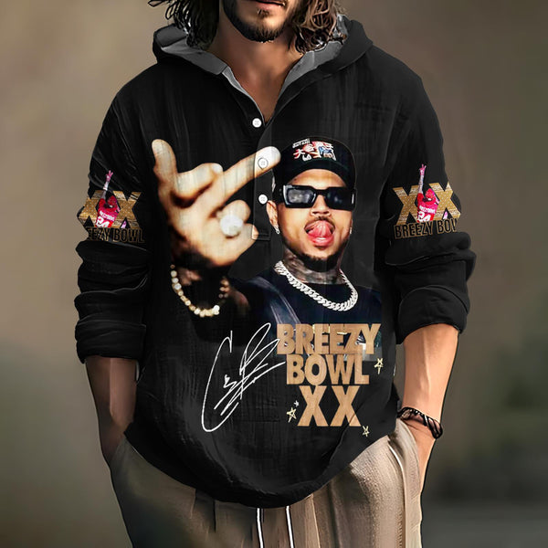 Boys' Breezy Bowl Tour Long Sleeve Button Down Hoodie