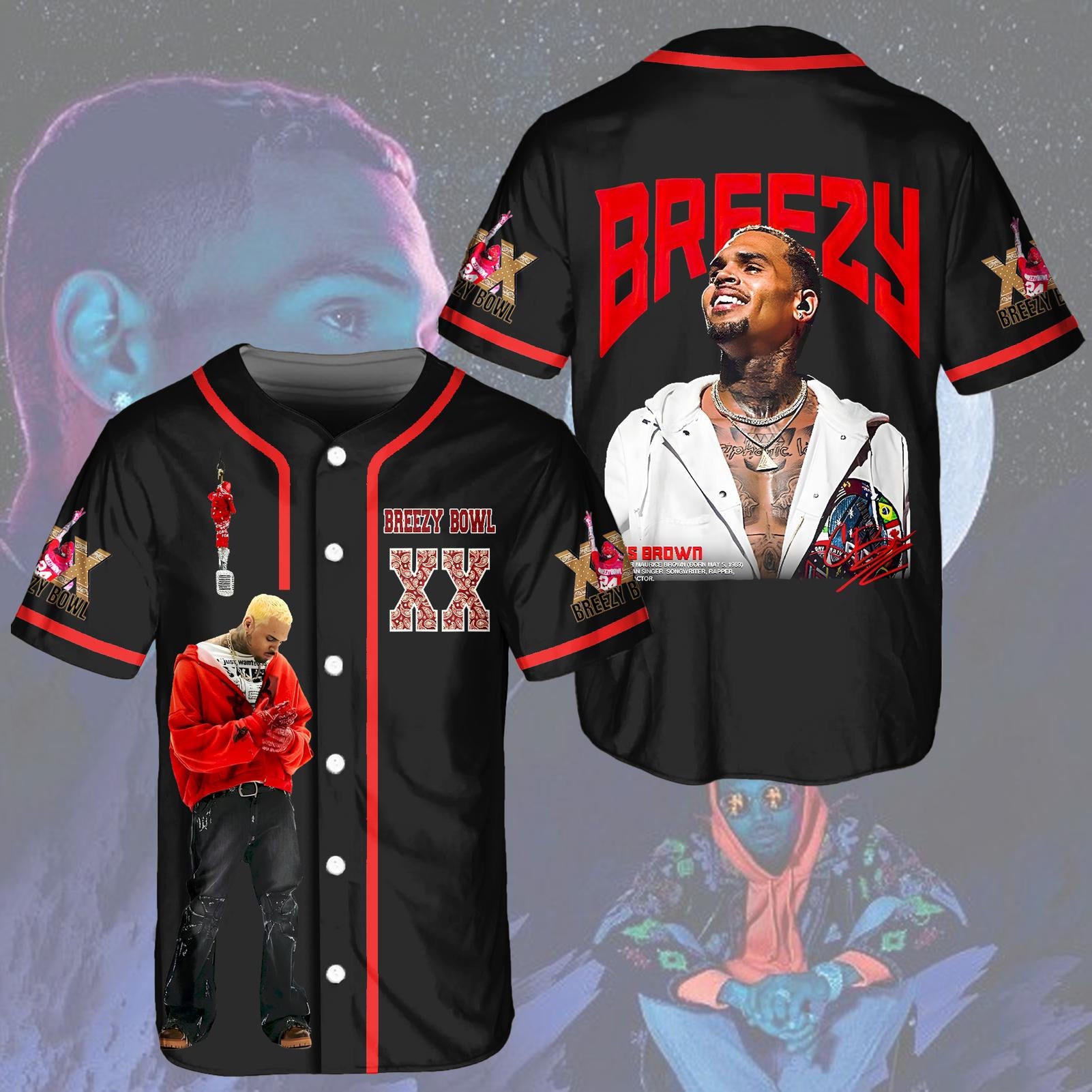 Chris Brown Breezy Bowl Baseball Jersey（Best Seller）