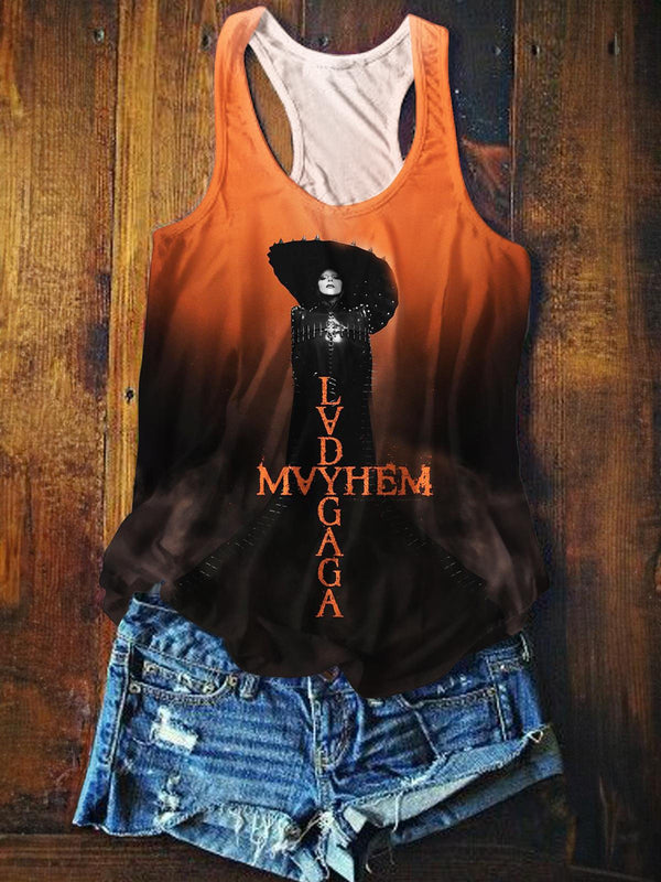 Lady Gaga Mayhem Ball Tour Printed Casual Tank Top
