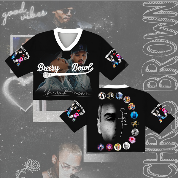 Chris Brown Breezy Bowl XX V-neck Cropped Jersey T-shirt