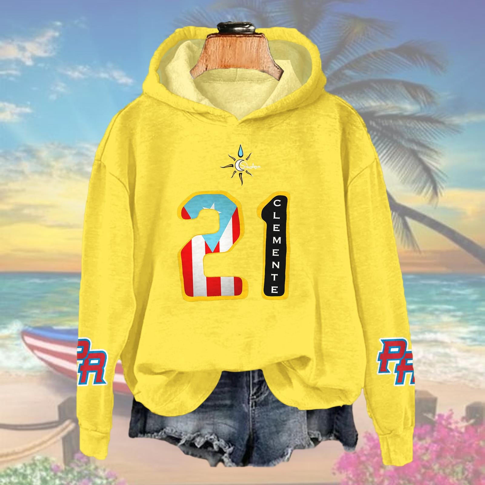 Roberto Clemente Long Sleeve Printed Hoodie