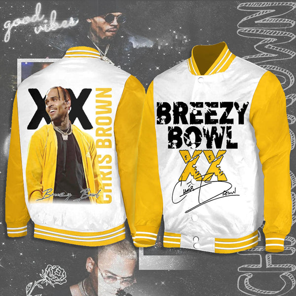 Chris Brown Breezy Bowl XX Tour Shoulder Baseball Jersey