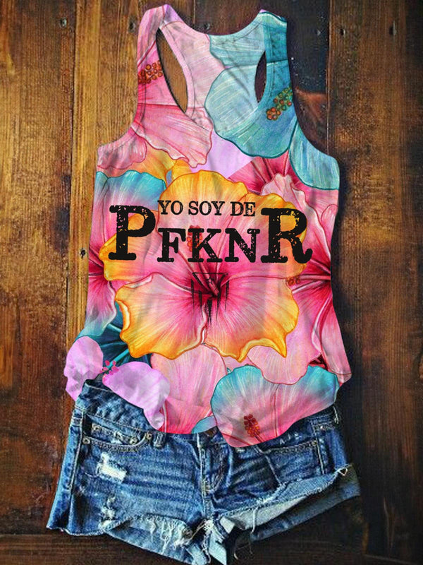Yo Soy De PFKNR Printed Casual Tank Top