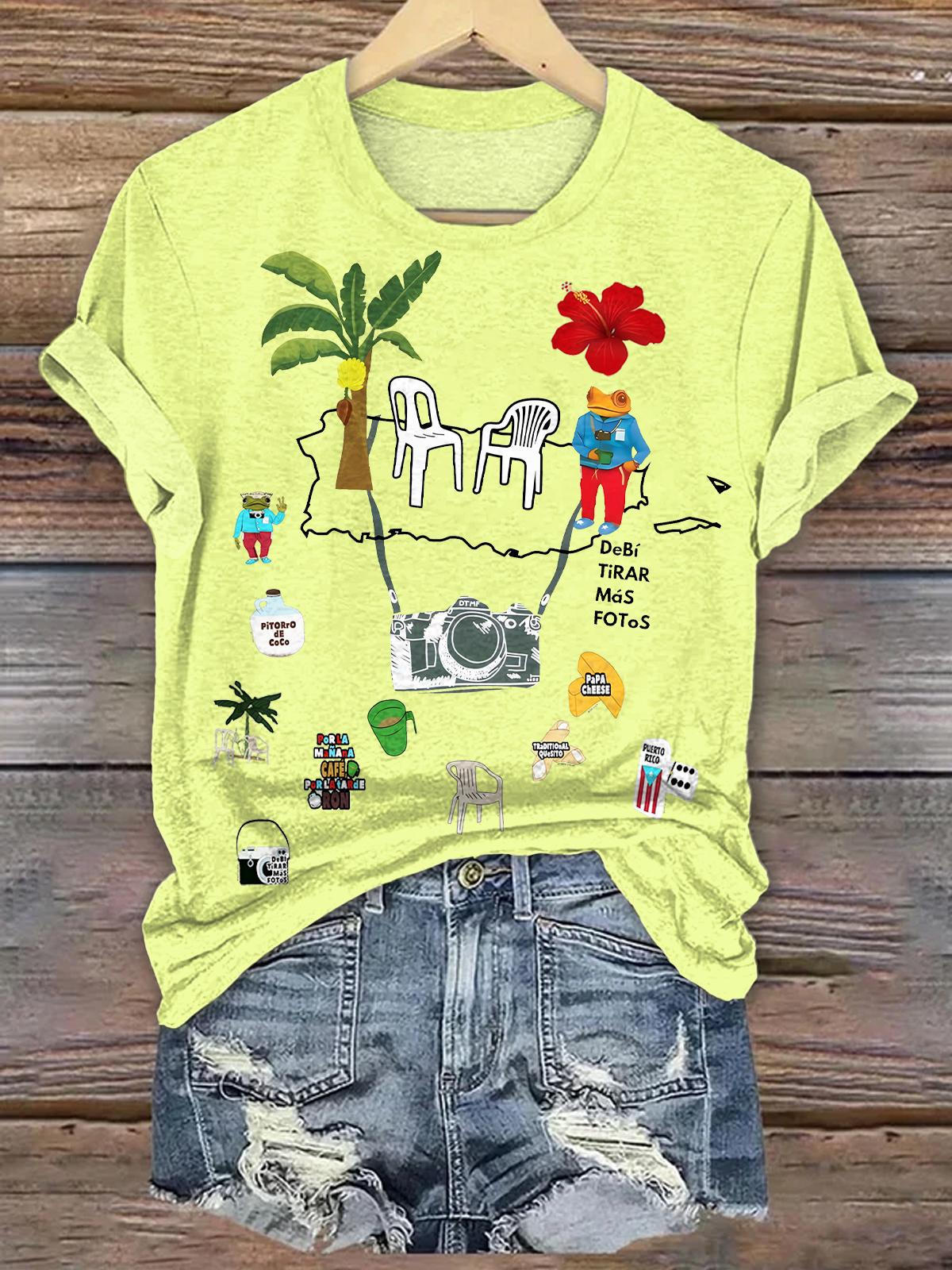 BadBunny Cartoon Crew Neck T-shirt