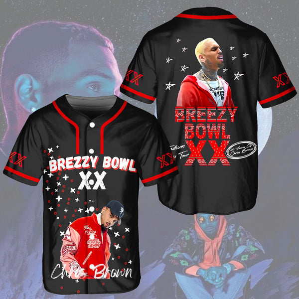 Chris Brown Breezy Bowl XX Tour Baseball Jersey