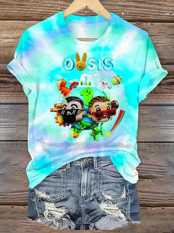 BadBunny Tie Dye Crew Neck T-shirt