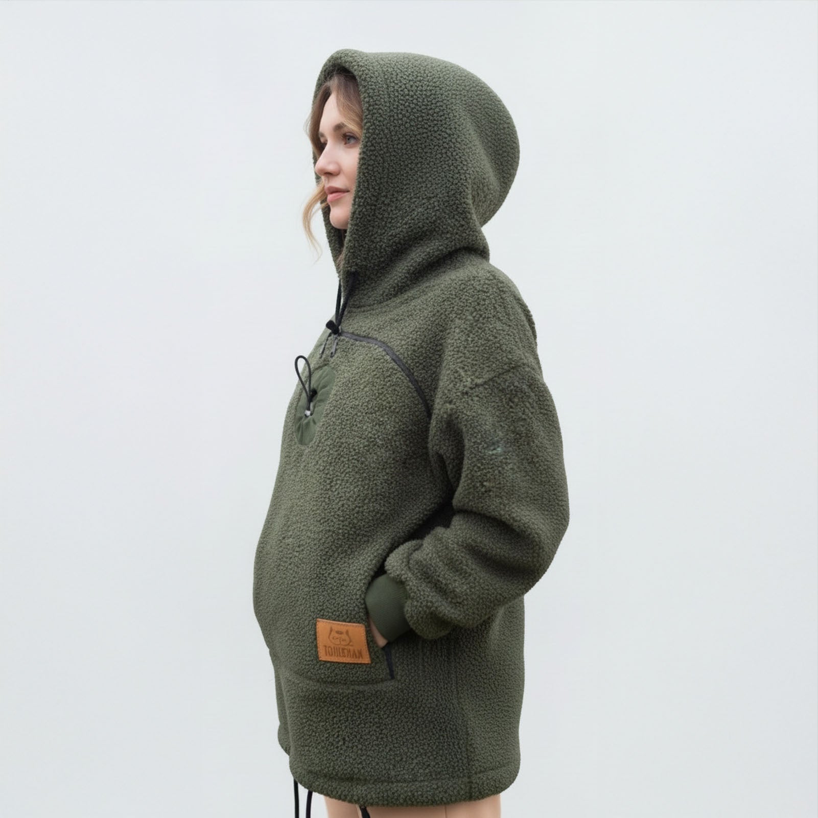 Pet Care Hoodie Long Sleeve Warm Fall Winter Pullover Sweatshirt with Dog Pouch for Outdoor Dog Walking generous