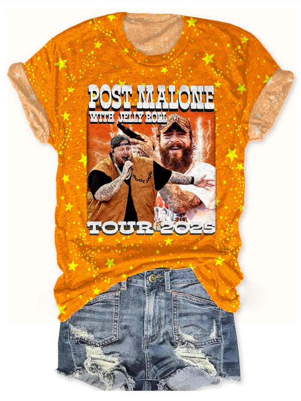 Post Malone Vs Jelly Roll Tour 2025 Crew Neck T-shirt