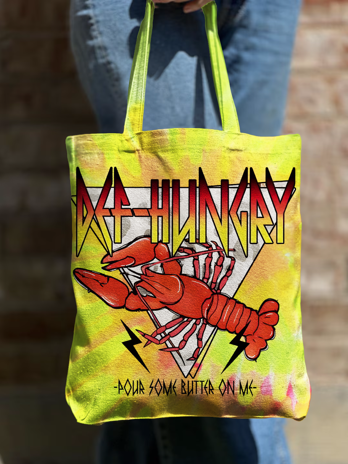 Def-Hungry Pour Some Butter On Me Shoulder Zipper Canvas Bag