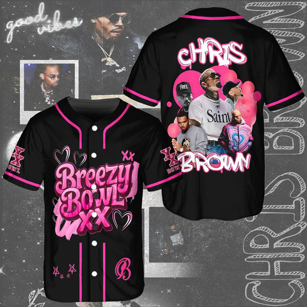 Chris Brown Breezy Bowl XX Tour 2025 Baseball Jersey