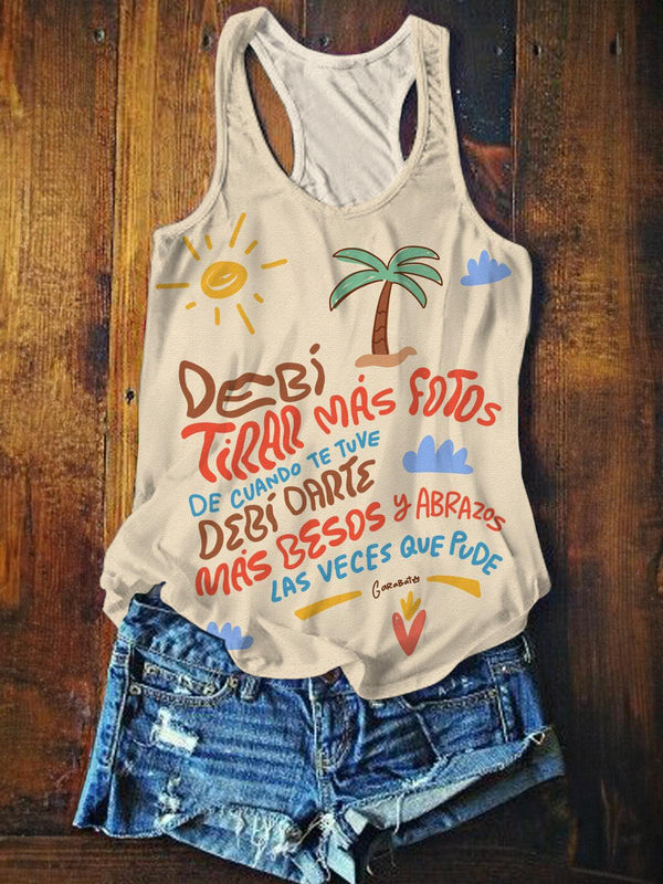 Dtmf Badbunny Printed Casual Tank Top