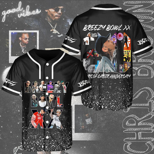 Chris Brown Breezy Bowl XX Tour Baseball Jersey