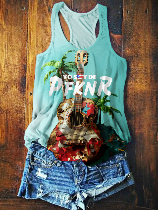 Puerto Rican music Printed Casual Tank Top