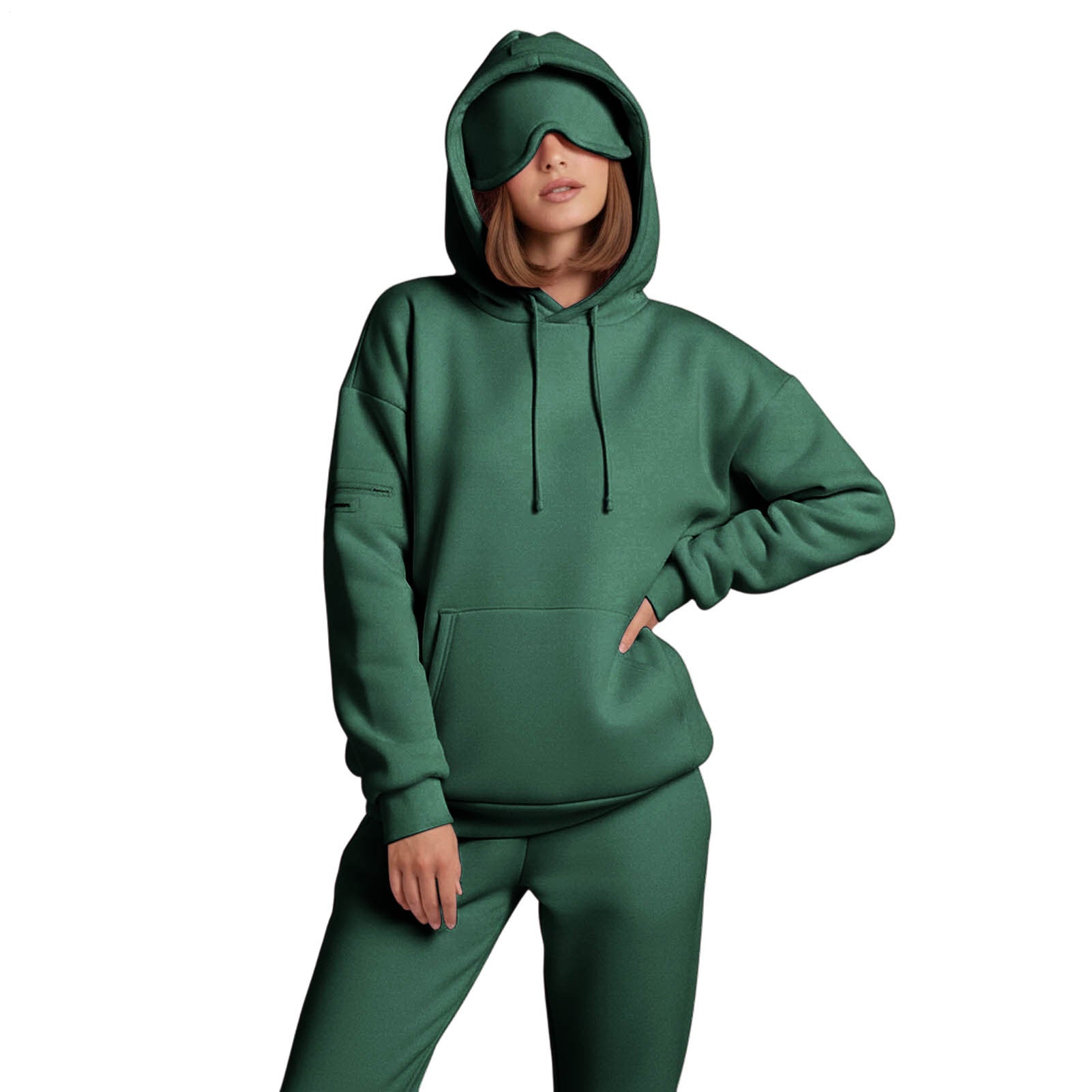 Airplane Mode Travel Hoodie Men Women Comfort Hoodies with Eyeshade Pullover Tops Clothes with Hidden Pockets charming