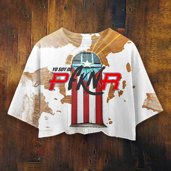 Women's Puerto Rican Printed Umbilized T-shirt