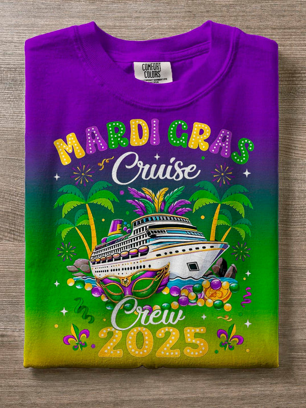 Cruise Ship Mardi Gras 2025 Crew Neck T-shirt