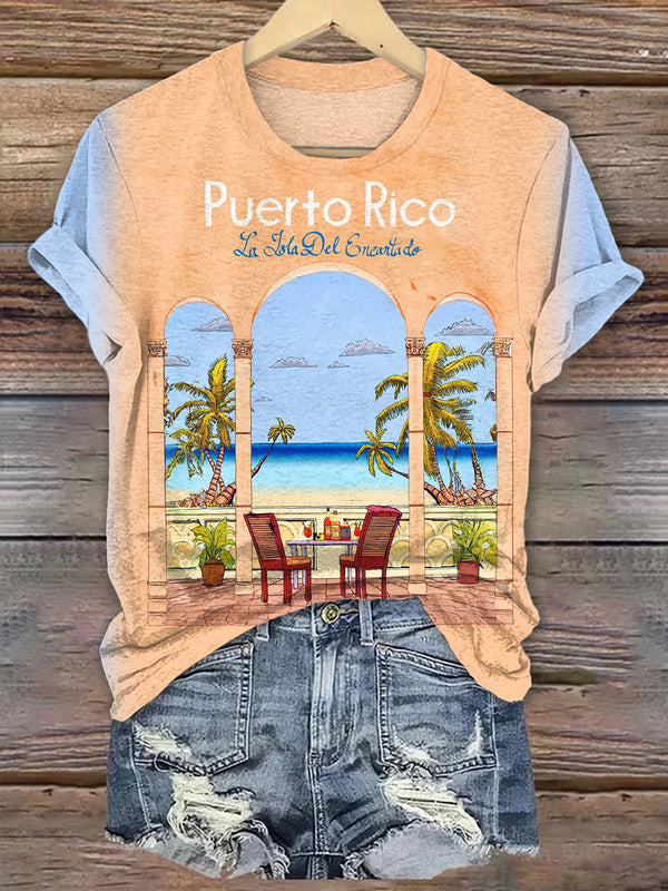 Puerto Rican Art Crew Neck T-shirt
