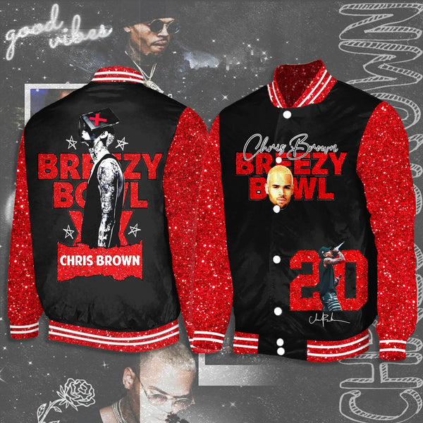 Chris Brown Tour Breezy Bowl XX Shoulder Baseball Jersey