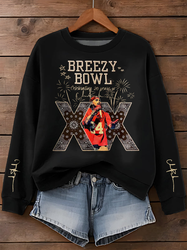 Breezy Bowl XX Tour 2025 Printed Long Sleeve Casual Top
