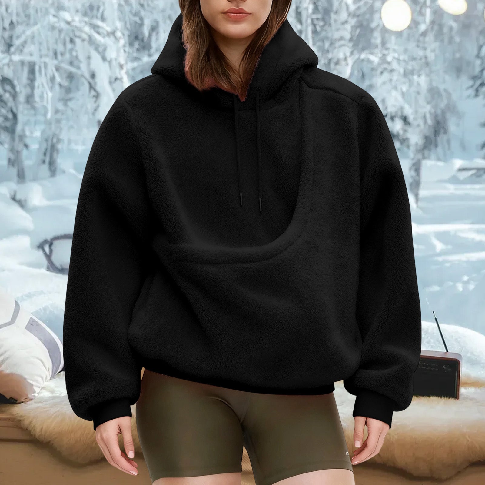 Pet Carrier Hoodie Fuzzy Solid Color Puppy Kitten Cat Holder Carriers Hoodies with Pocket for Home Sofa positive