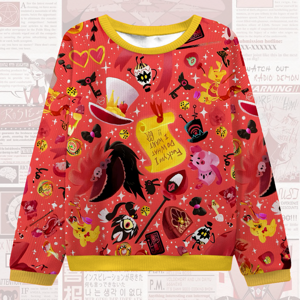 Women's Hazbin Hotel b Round Neck Ugly Sweater