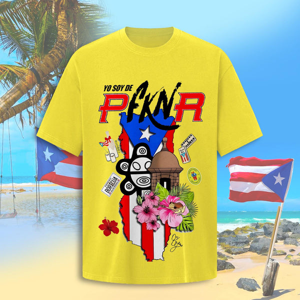 Puerto Rican Print Crew Neck T-shirt