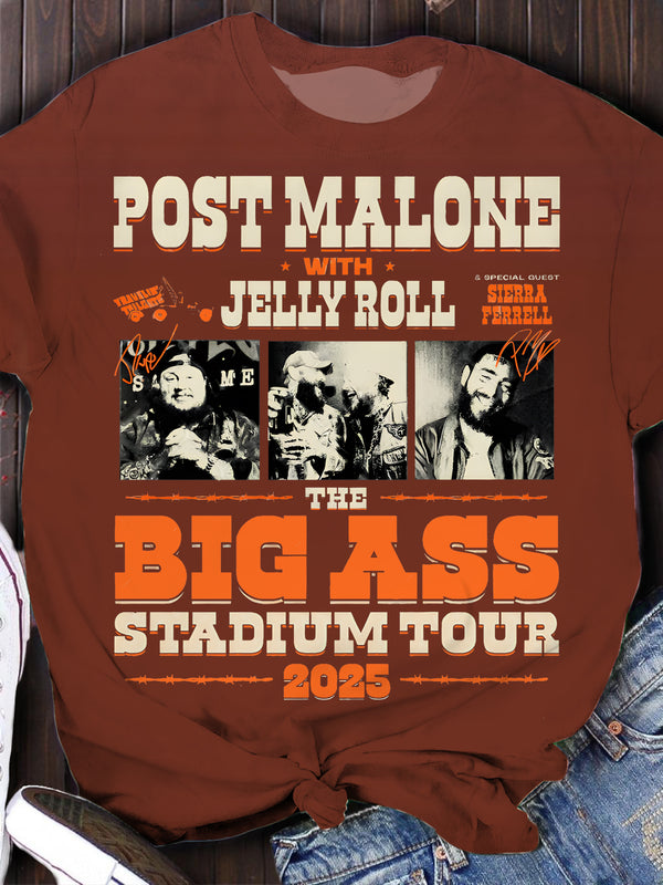 Post Malone With Jelly Roll The Big Ass Tour T-shirt