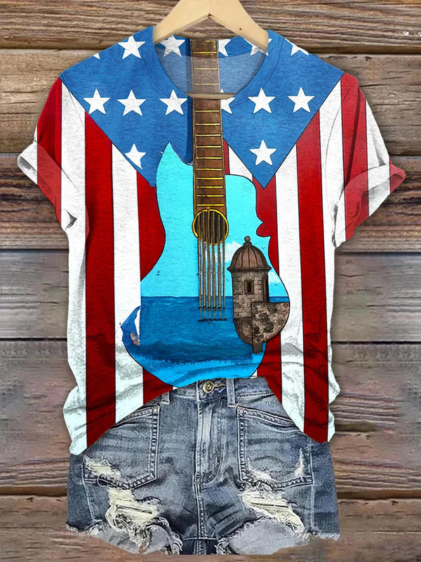 Puerto Rico Print Crew Neck T-shirt