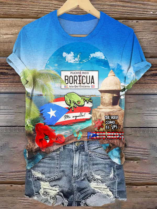 BadBunny Puerto Rico Crew Neck T-shirt